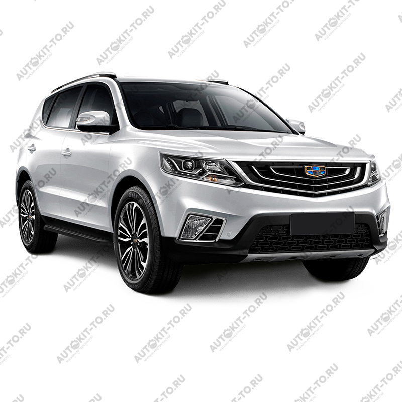 Пороги алюминиевые черные для Geely Emgrand X7 2019+