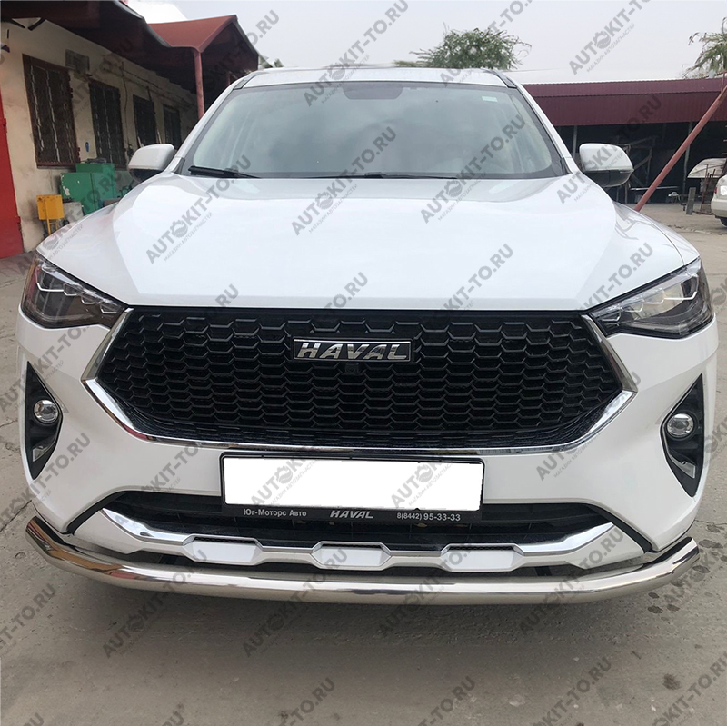 Защита переднего бампера с подгибами HAVAL F7X 2019-2021